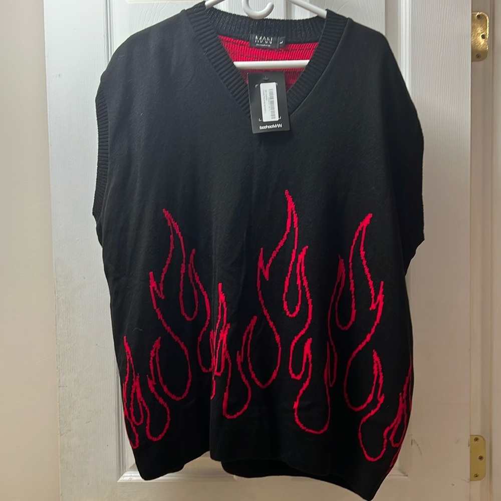 Boohoo flame knitted vest